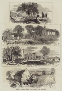 Esboços da Vila Deserta de Goldsmith, Lishoy ou Auburn, perto de Athlone